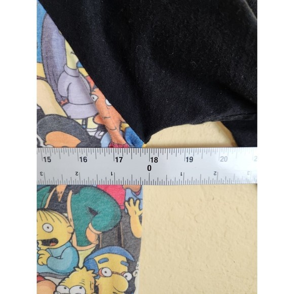 The Simpsons T-Shirt 3/4 Sleeve Color Block‎ Yellow Black All Over Front All - Picture 5 of 8